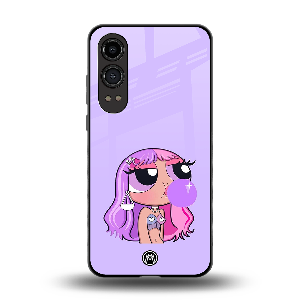 purple chic powerpuff girls back phone cover | glass case for oneplus nord ce 4 lite