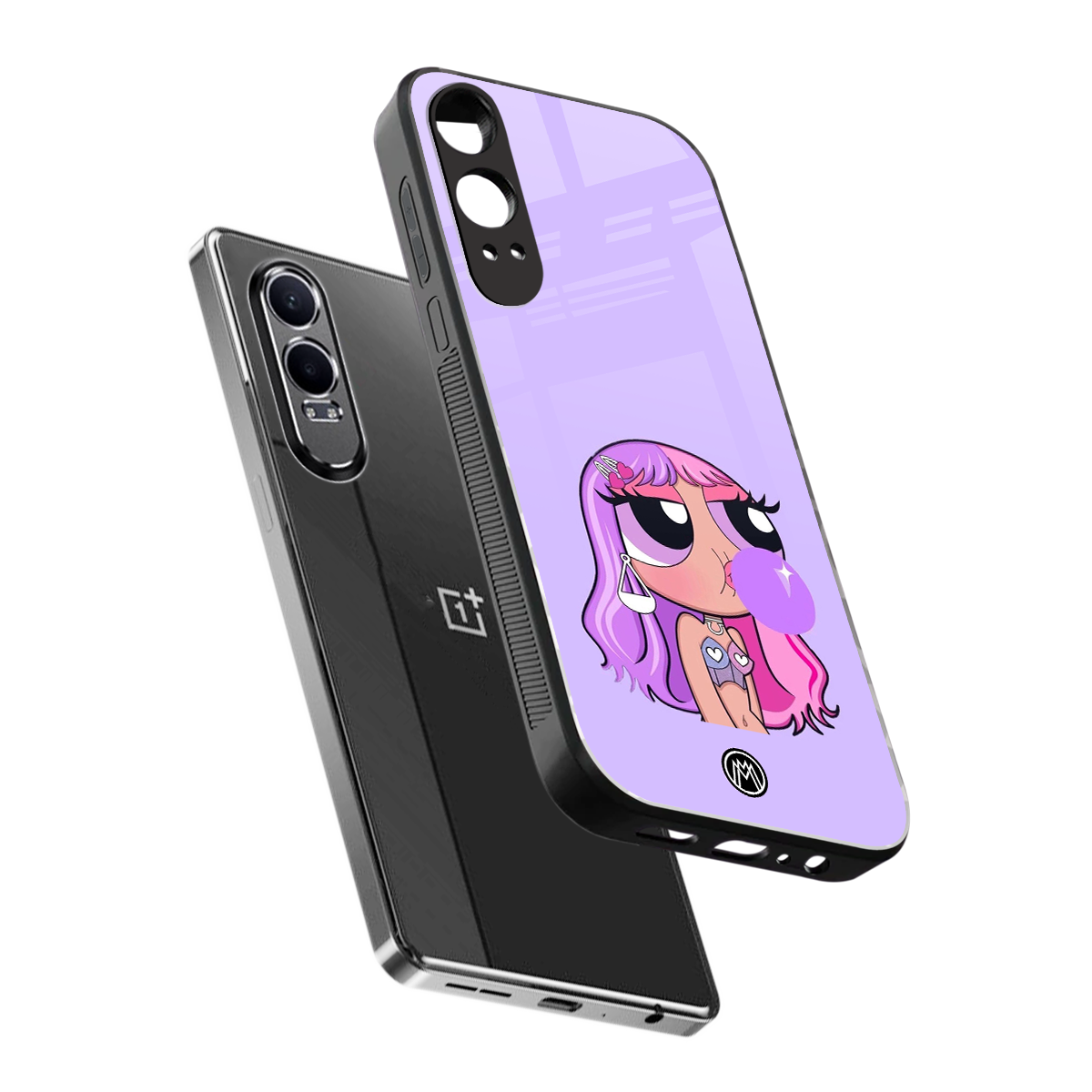 purple chic powerpuff girls back phone cover | glass case for oneplus nord ce 4 lite
