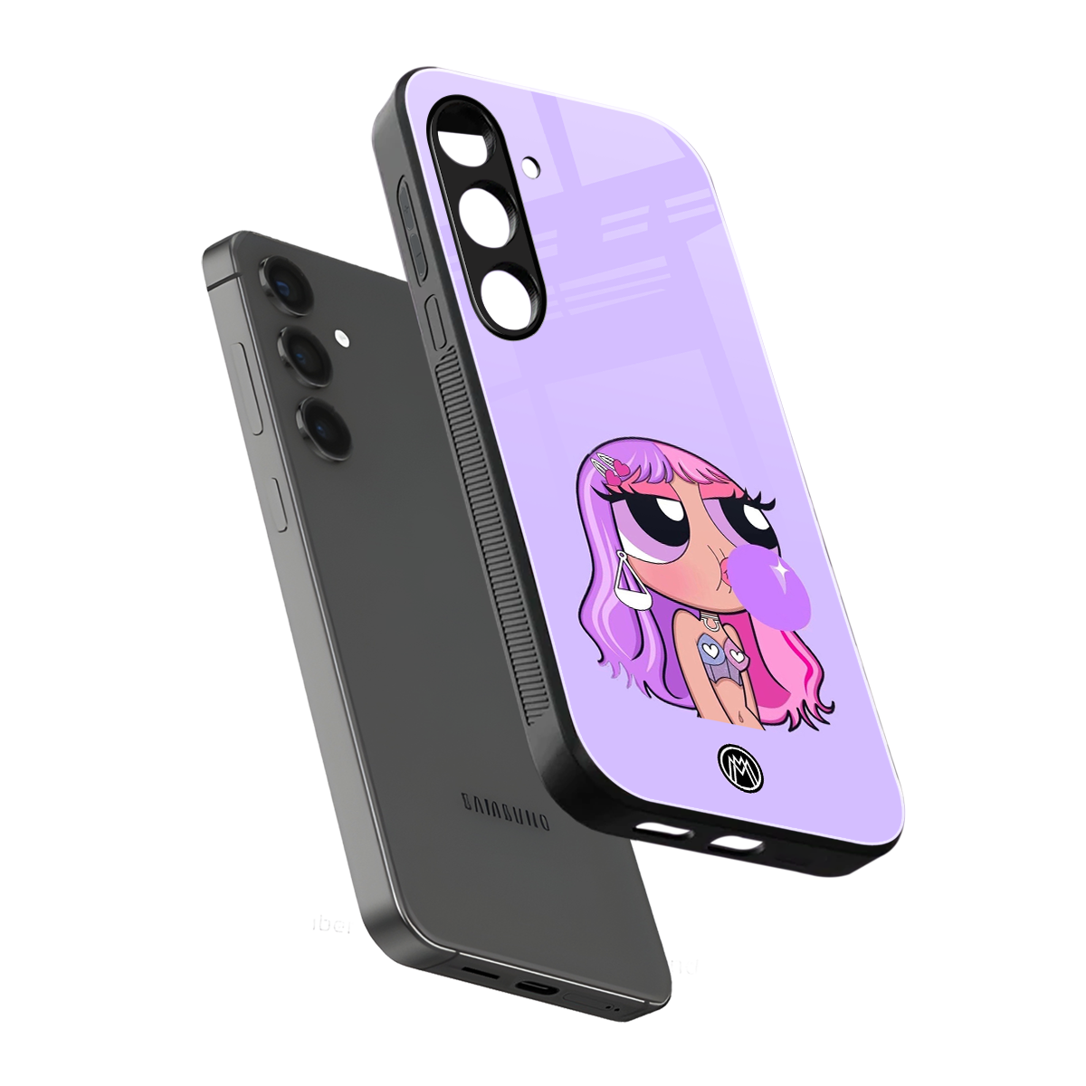purple chic powerpuff girls back phone cover | glass case for samsung galaxy s24 fe