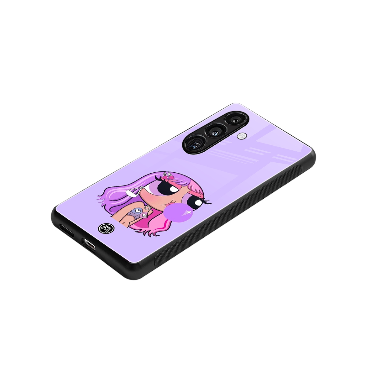 purple chic powerpuff girls back phone cover | glass case for samsung galaxy s24 fe