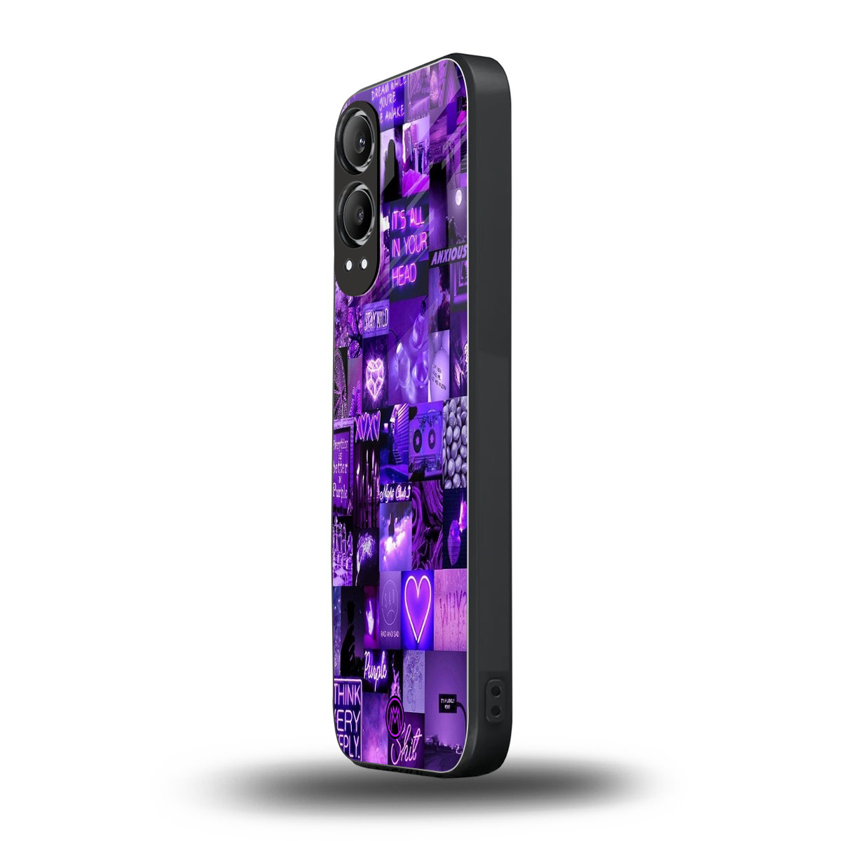 purple collage aesthetic back phone cover | glass case for oneplus nord ce 4 lite
