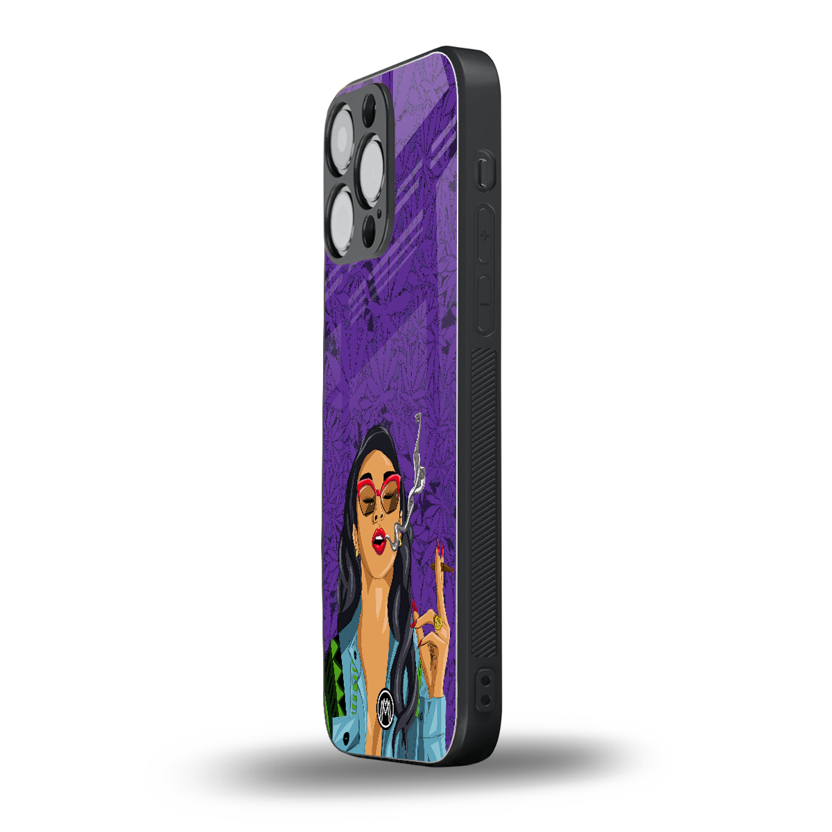 purple smoke back phone cover | glass case for iphone 13 pro max