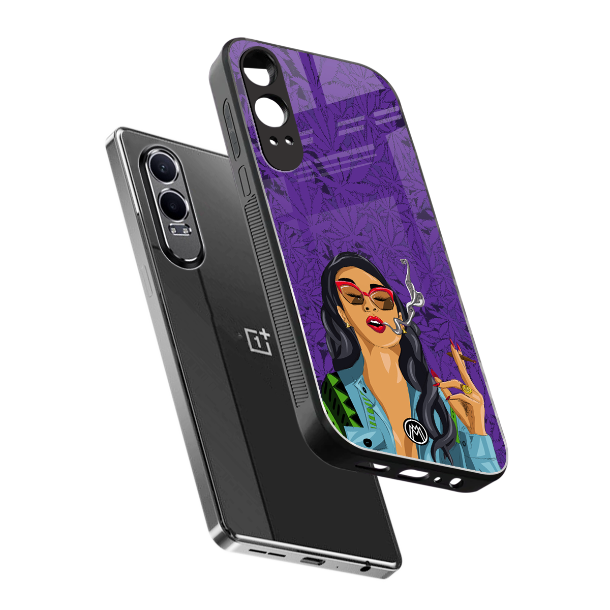 purple smoke back phone cover | glass case for oneplus nord ce 4 lite