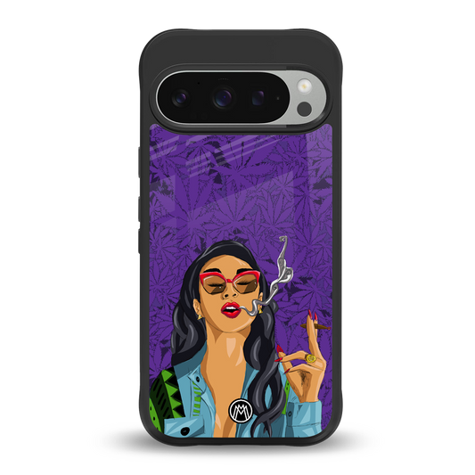 purple smoke back phone cover | glass case for google pixel 9 pro