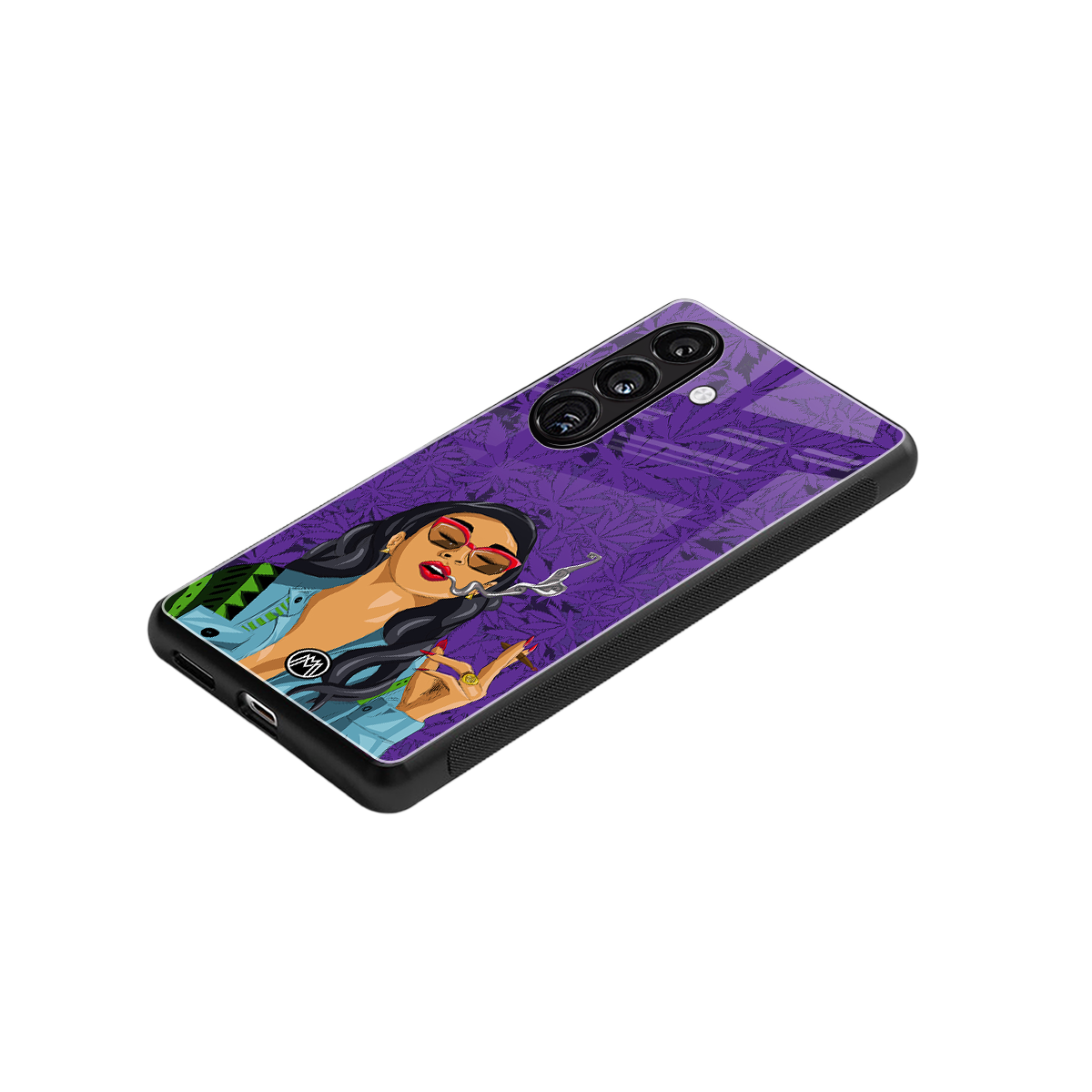 purple smoke back phone cover | glass case for samsung galaxy s24 fe