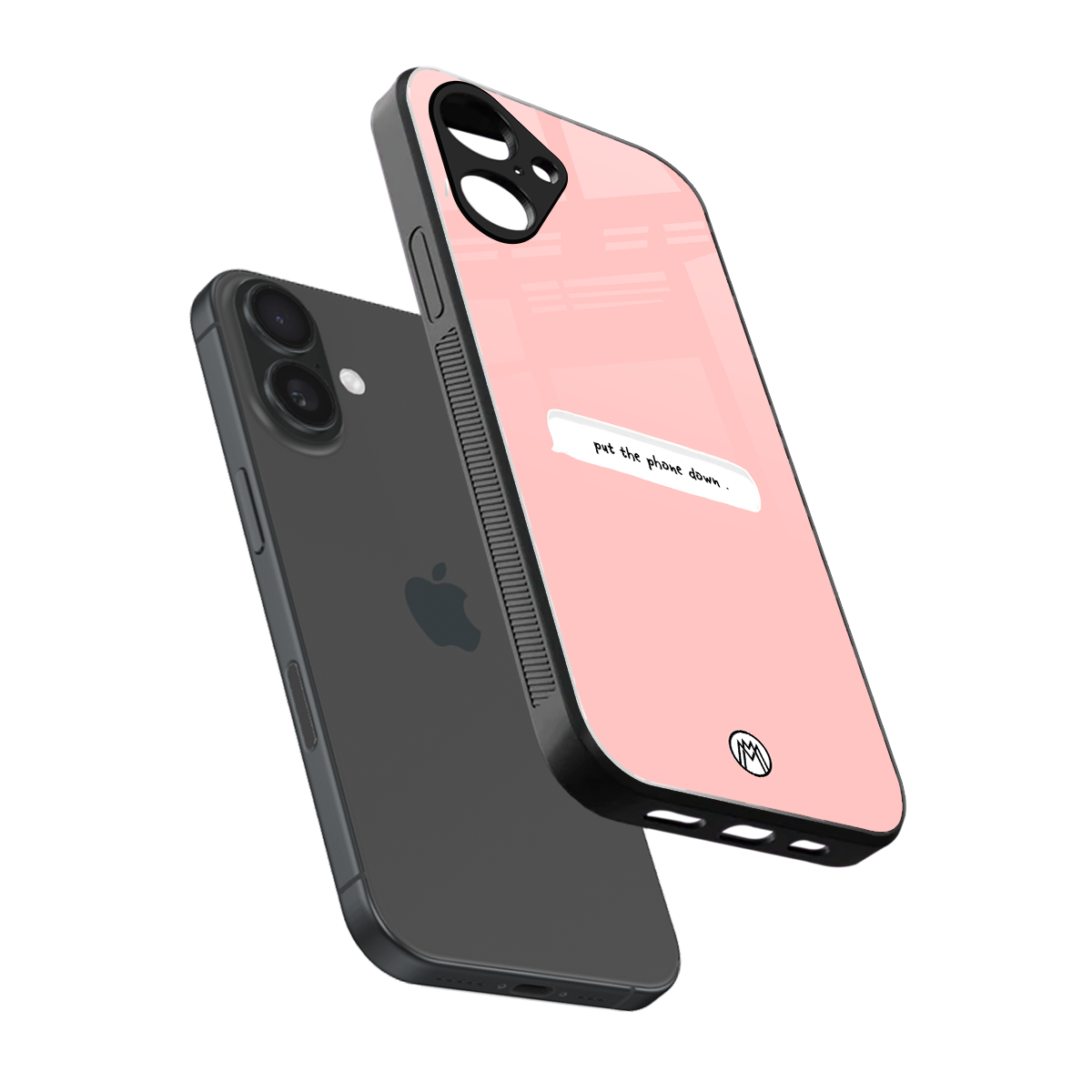 put the phone down back phone cover | glass case for iphone 16
