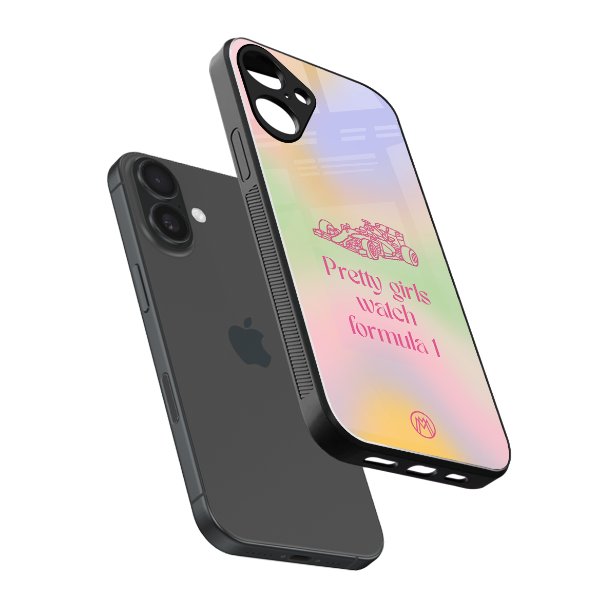 race chic back phone cover | glass case for iphone 16 plus