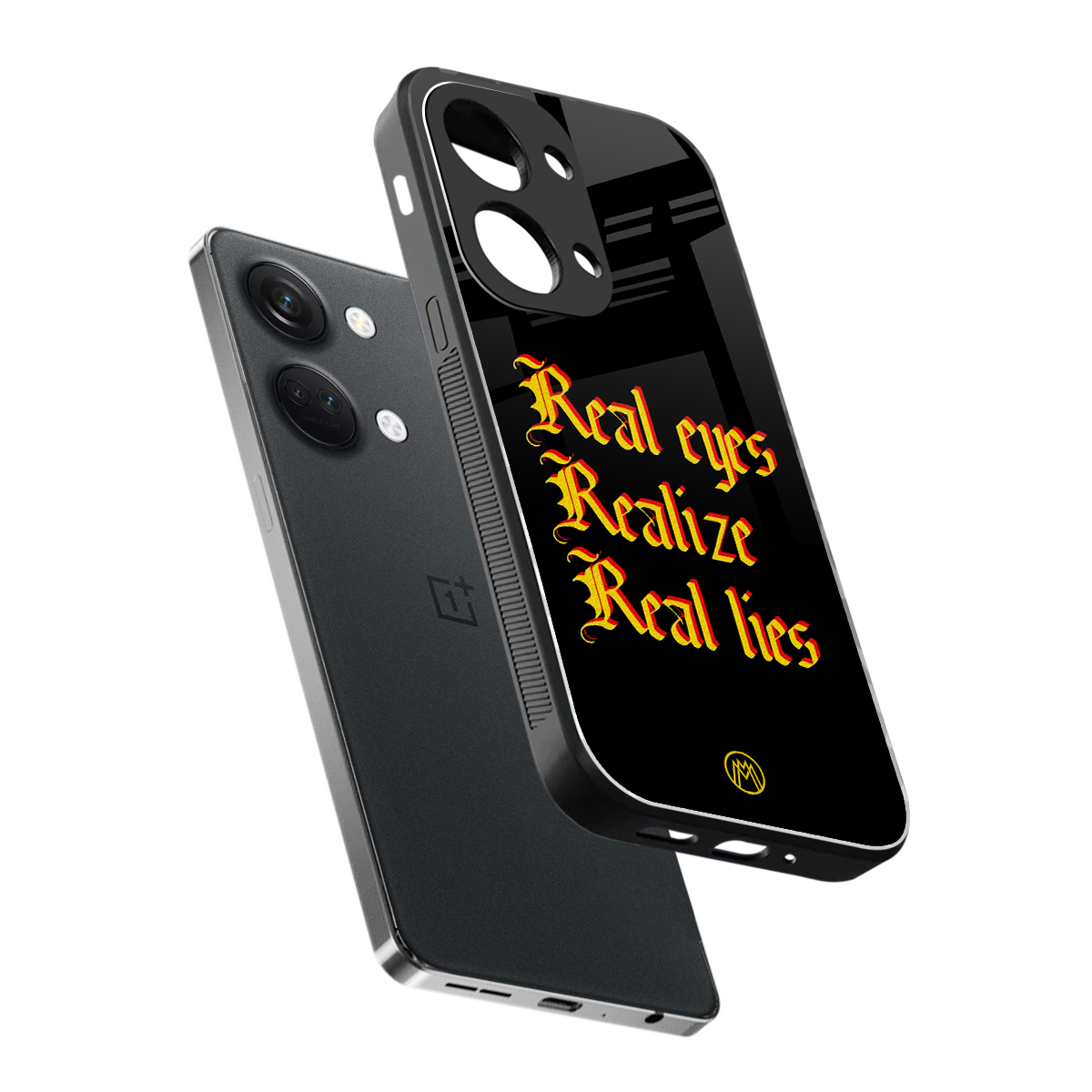 real eyes realize real lies quote back phone cover | glass case for oneplus nord 3