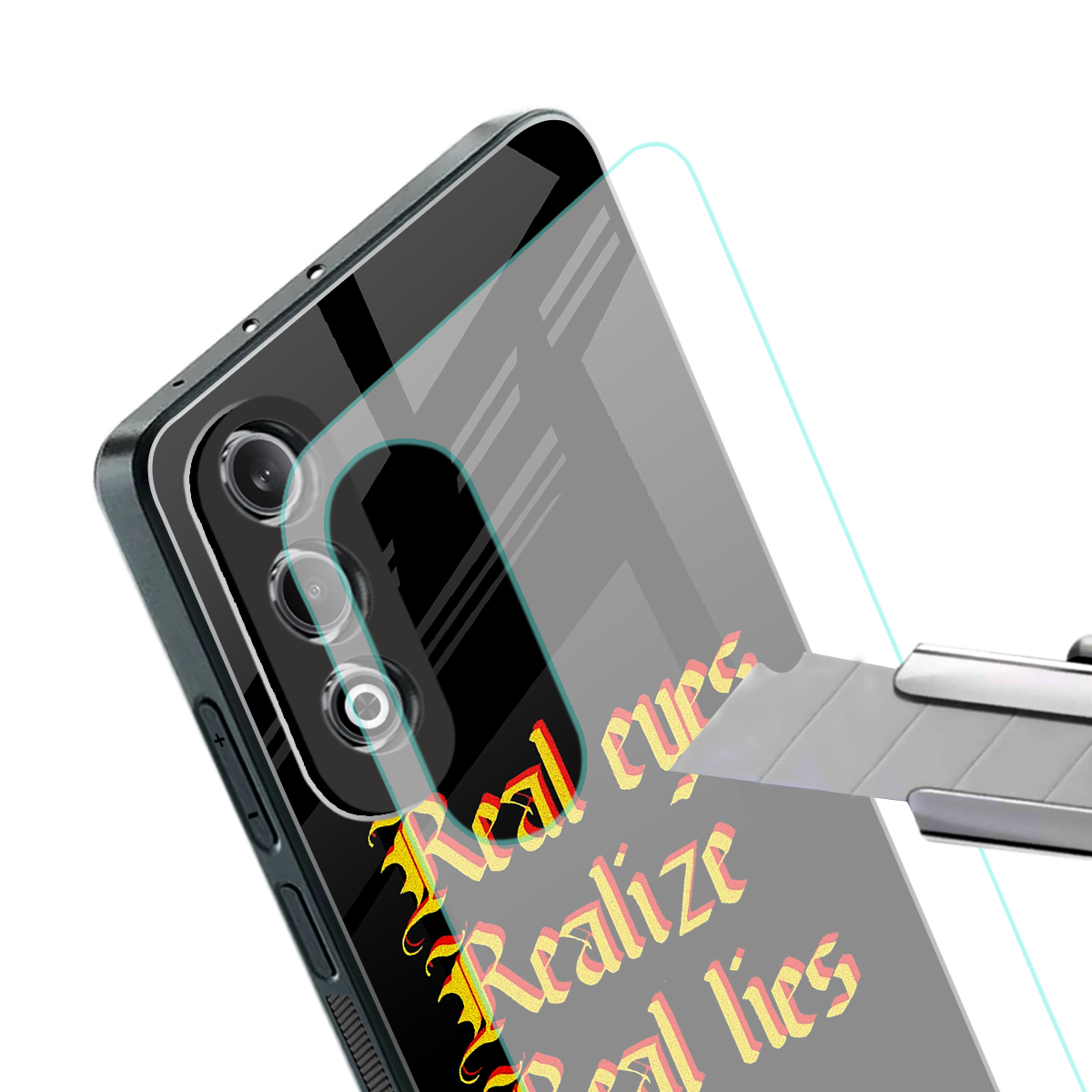 real eyes realize real lies quote back phone cover | glass case for oneplus nord ce 4