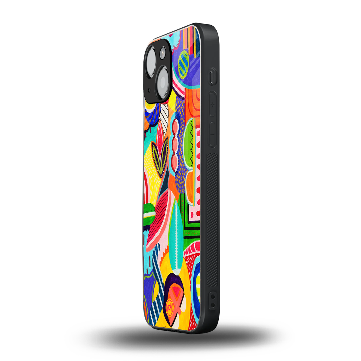 retro abstract back phone cover | glass case for iphone 13 mini