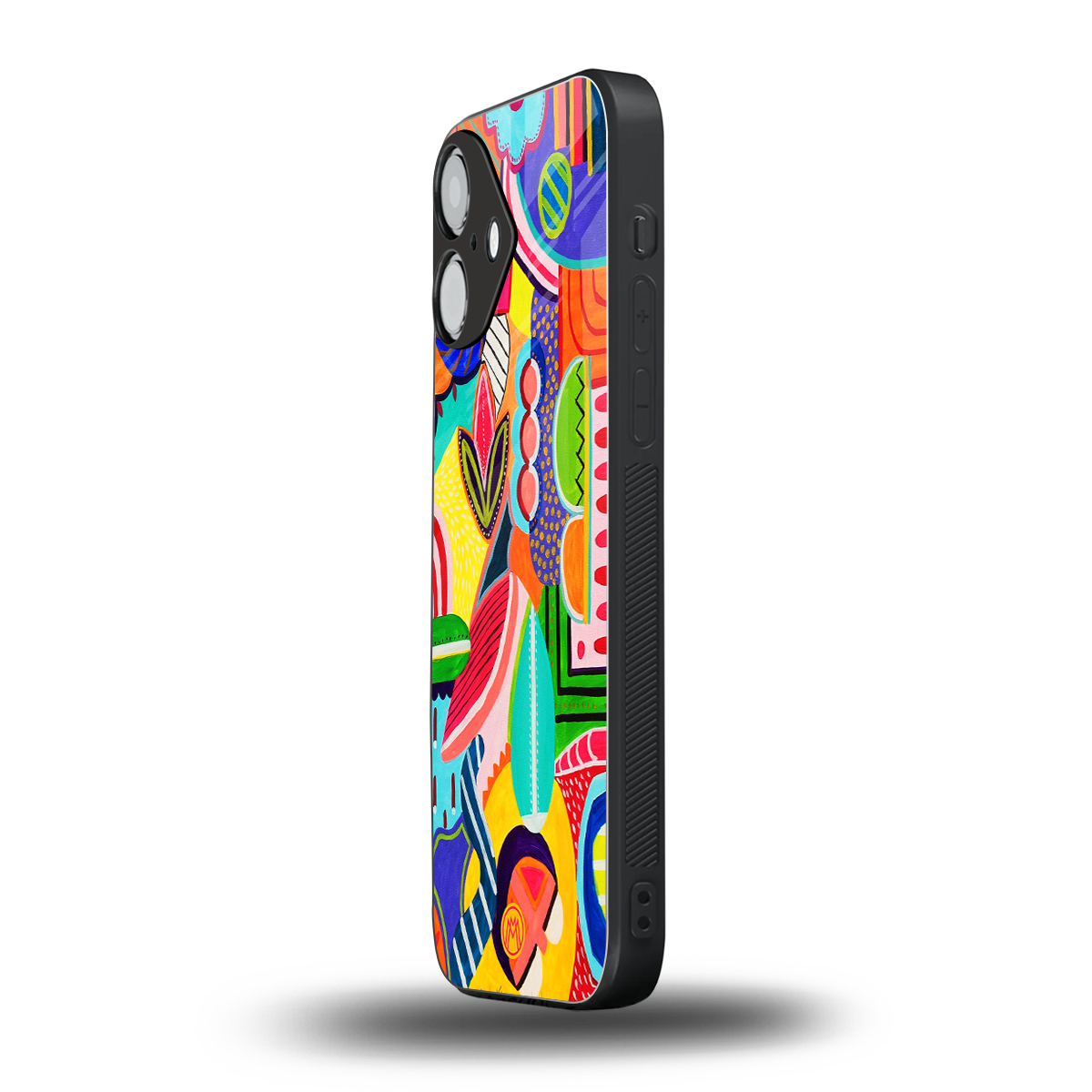 retro abstract back phone cover | glass case for iphone 16
