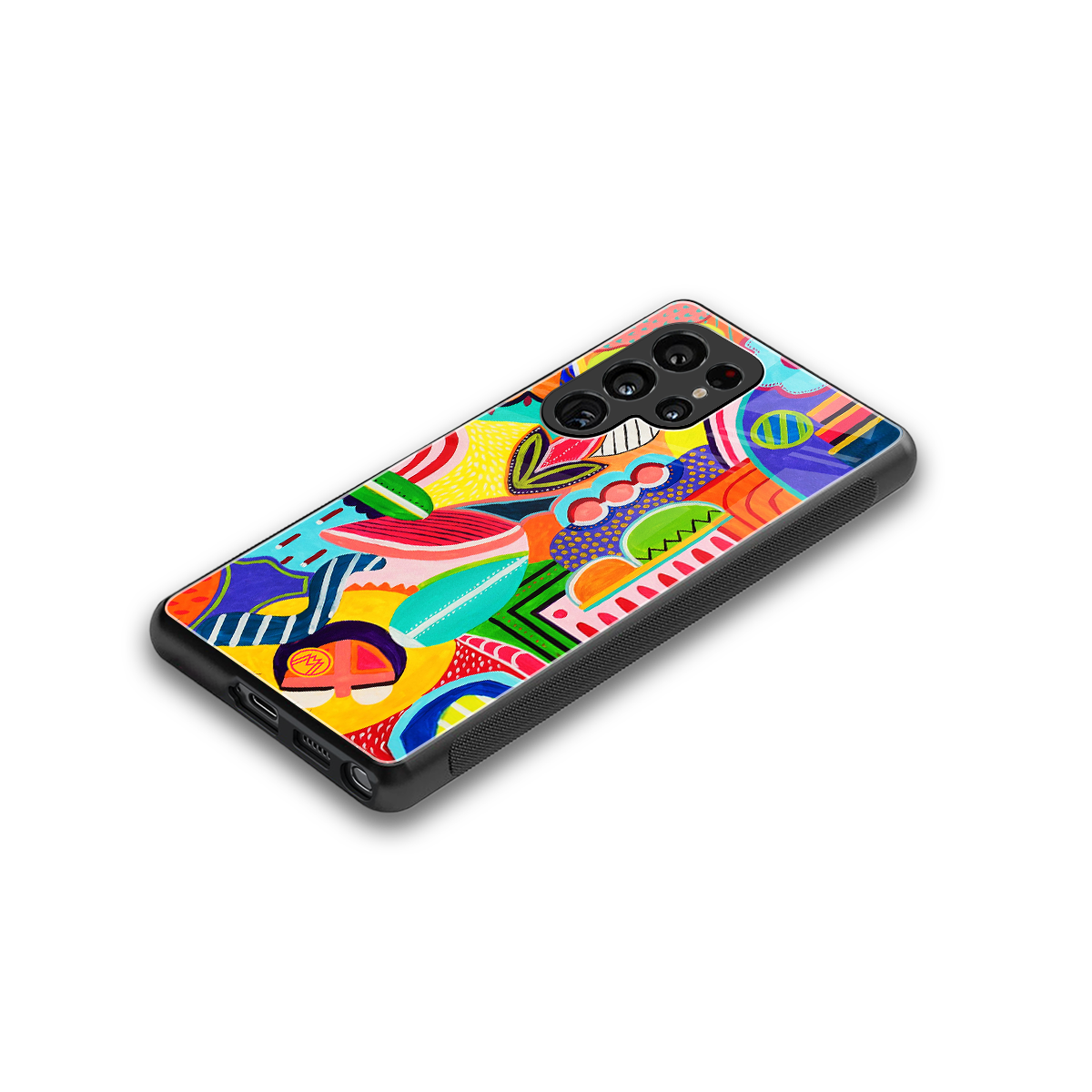 retro abstract back phone cover | glass case for samsung galaxy s25 ultra