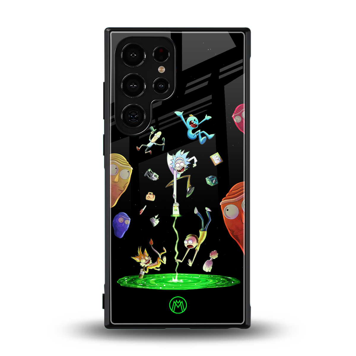 rick and morty amoled back phone cover | glass case for samsung galaxy s24 ultra