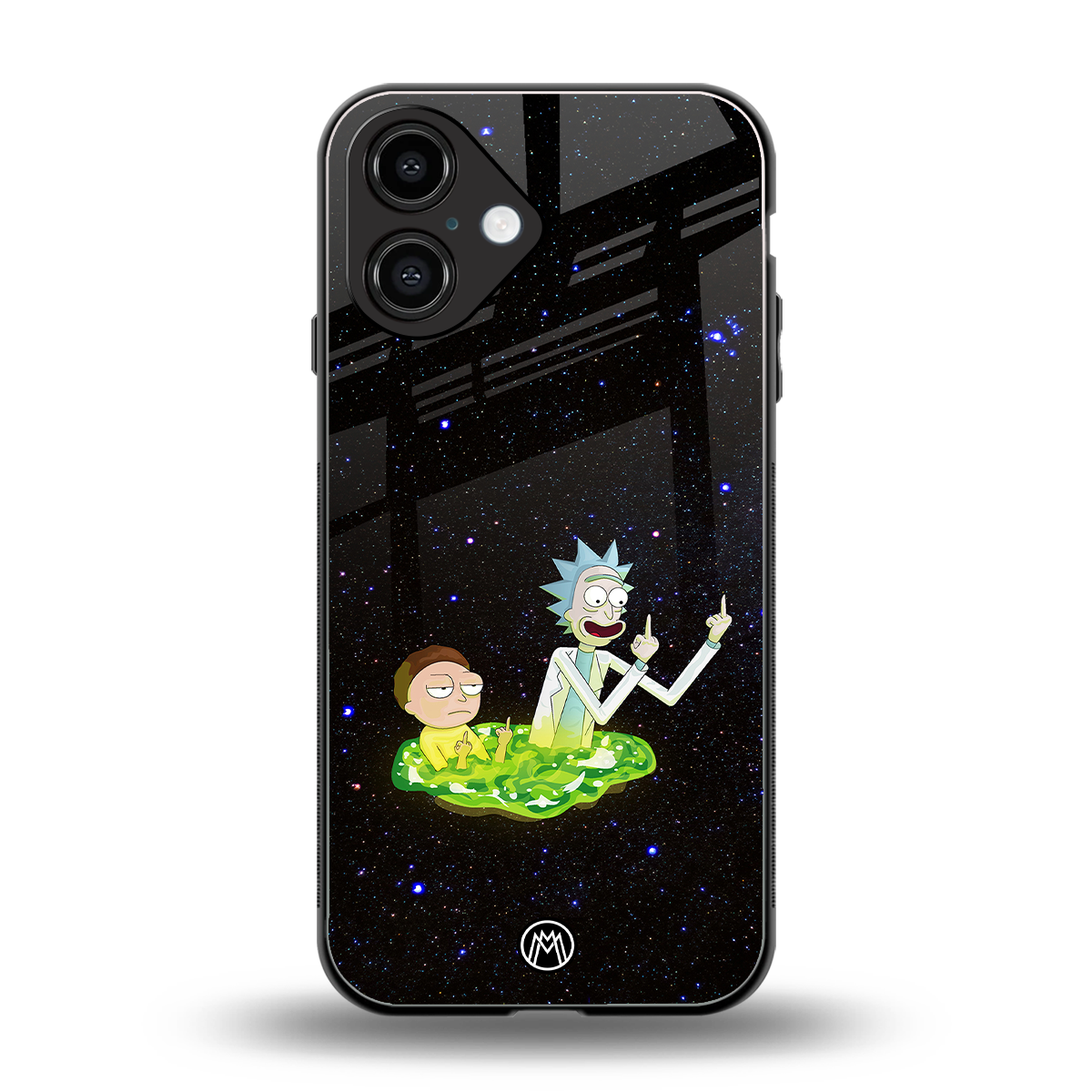 rick and morty fo aesthetic back phone cover | glass case for iphone 16