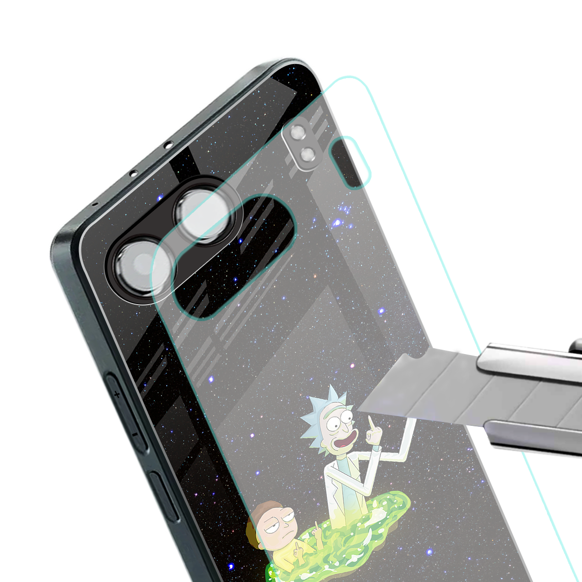 rick and morty fo aesthetic back phone cover | glass case for oneplus nord 4