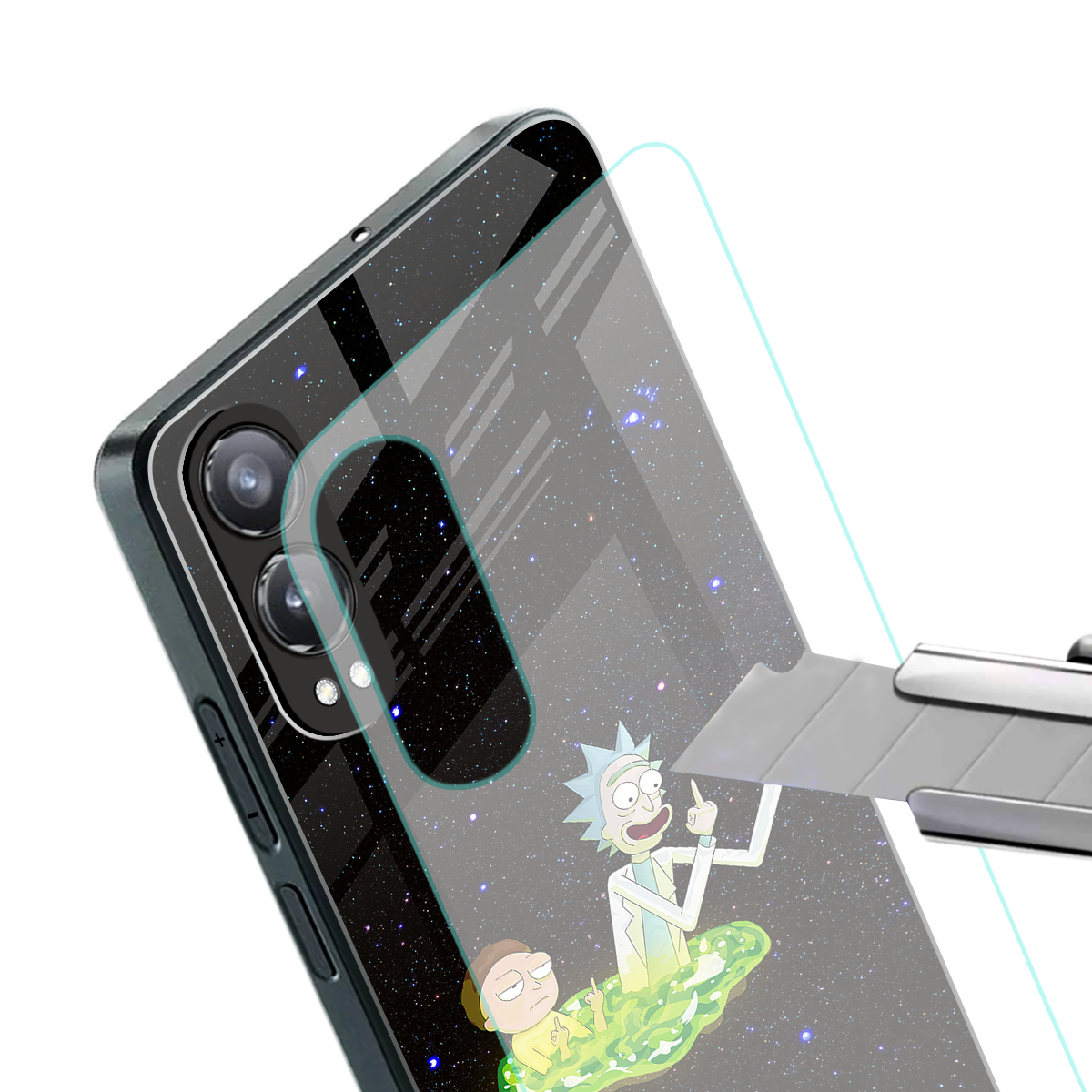 rick and morty fo aesthetic back phone cover | glass case for oneplus nord ce 4 lite