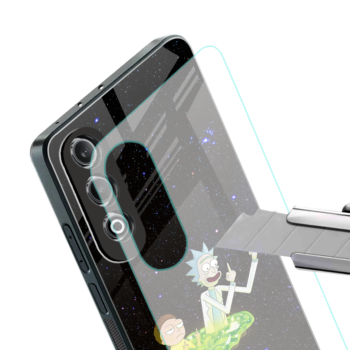 rick and morty fo aesthetic back phone cover | glass case for oneplus nord ce 4