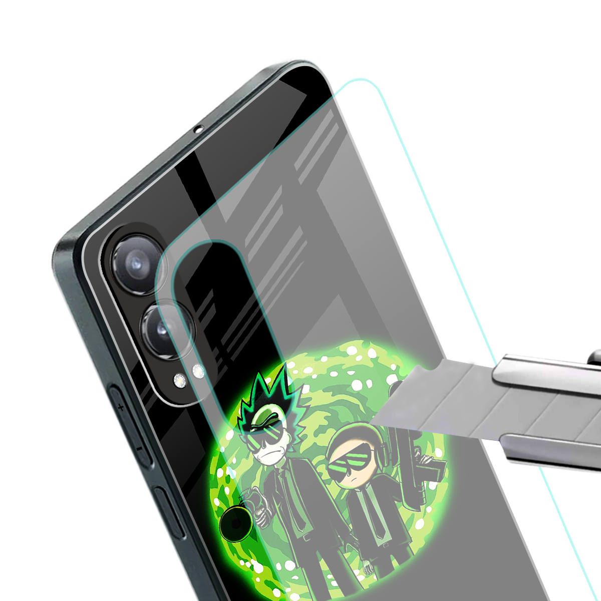 rick and morty schwifty back phone cover | glass case for oneplus nord ce 4 lite