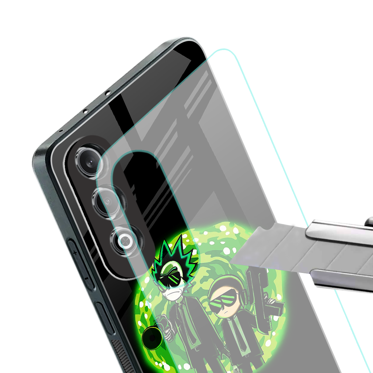 rick and morty schwifty back phone cover | glass case for oneplus nord ce 4