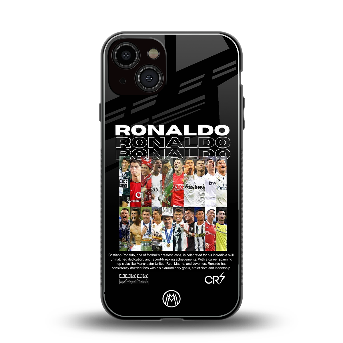 ronaldo back phone cover | glass case for iphone 13