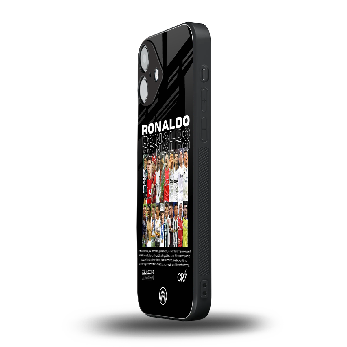 ronaldo back phone cover | glass case for iphone 16 plus