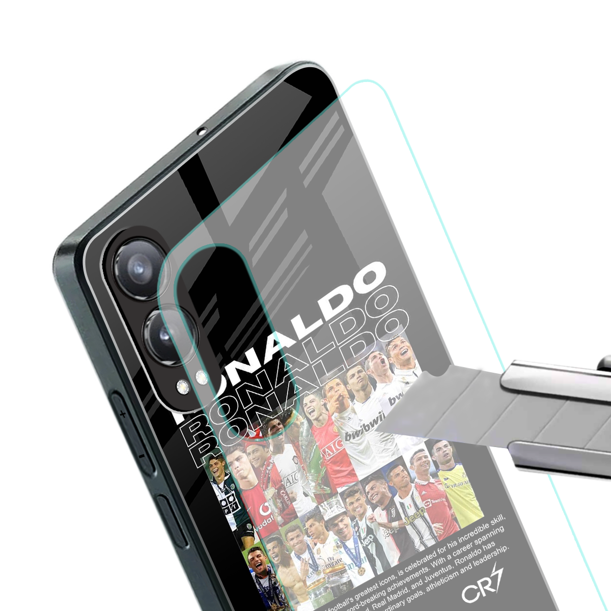 ronaldo back phone cover | glass case for oneplus nord ce 4 lite