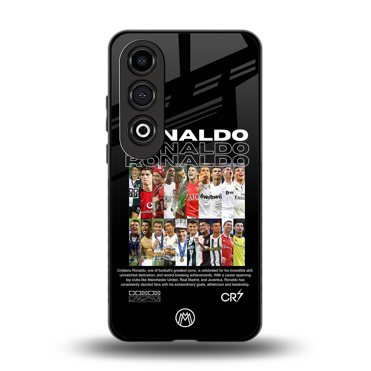 ronaldo back phone cover | glass case for oneplus nord ce 4