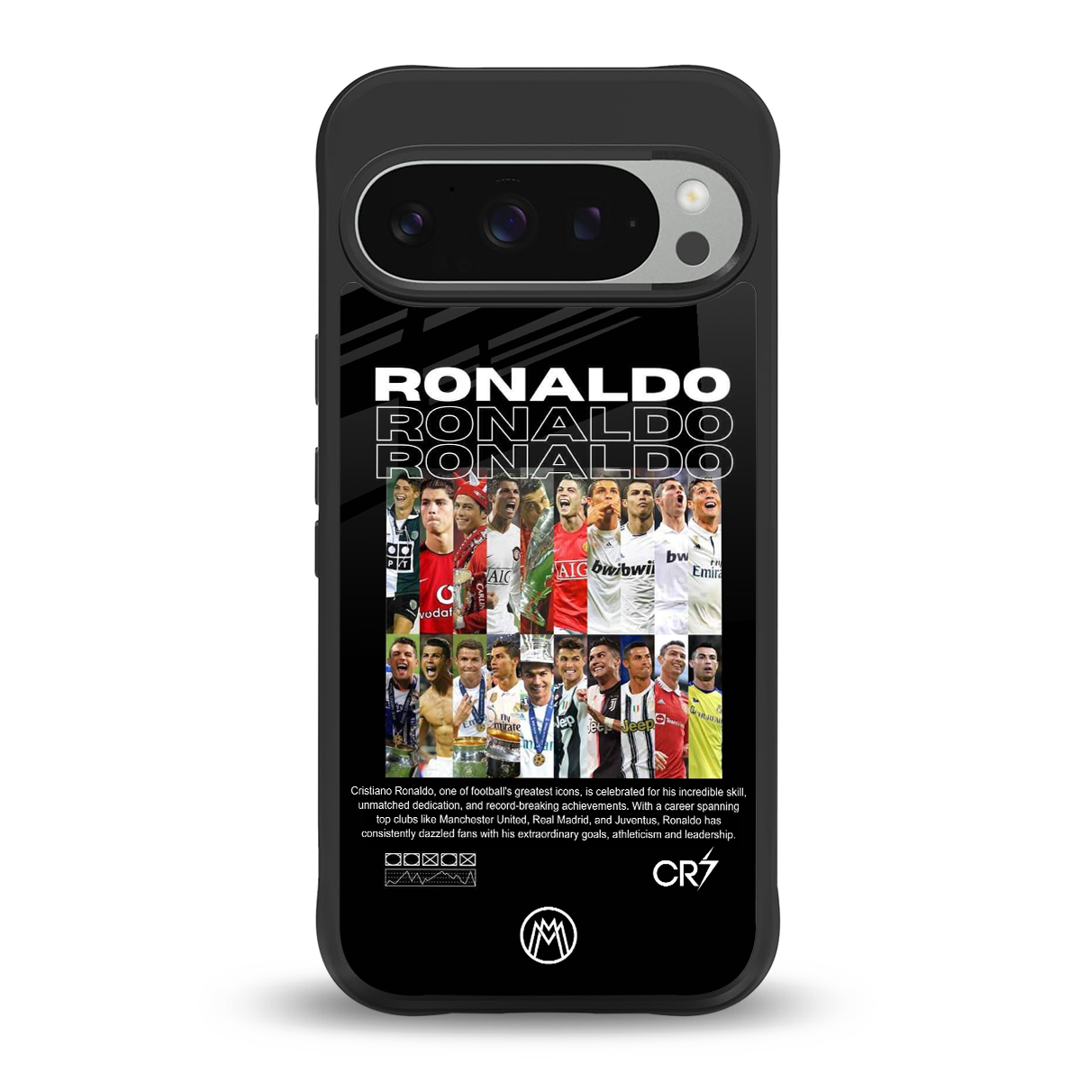 ronaldo back phone cover | glass case for google pixel 9 pro xl