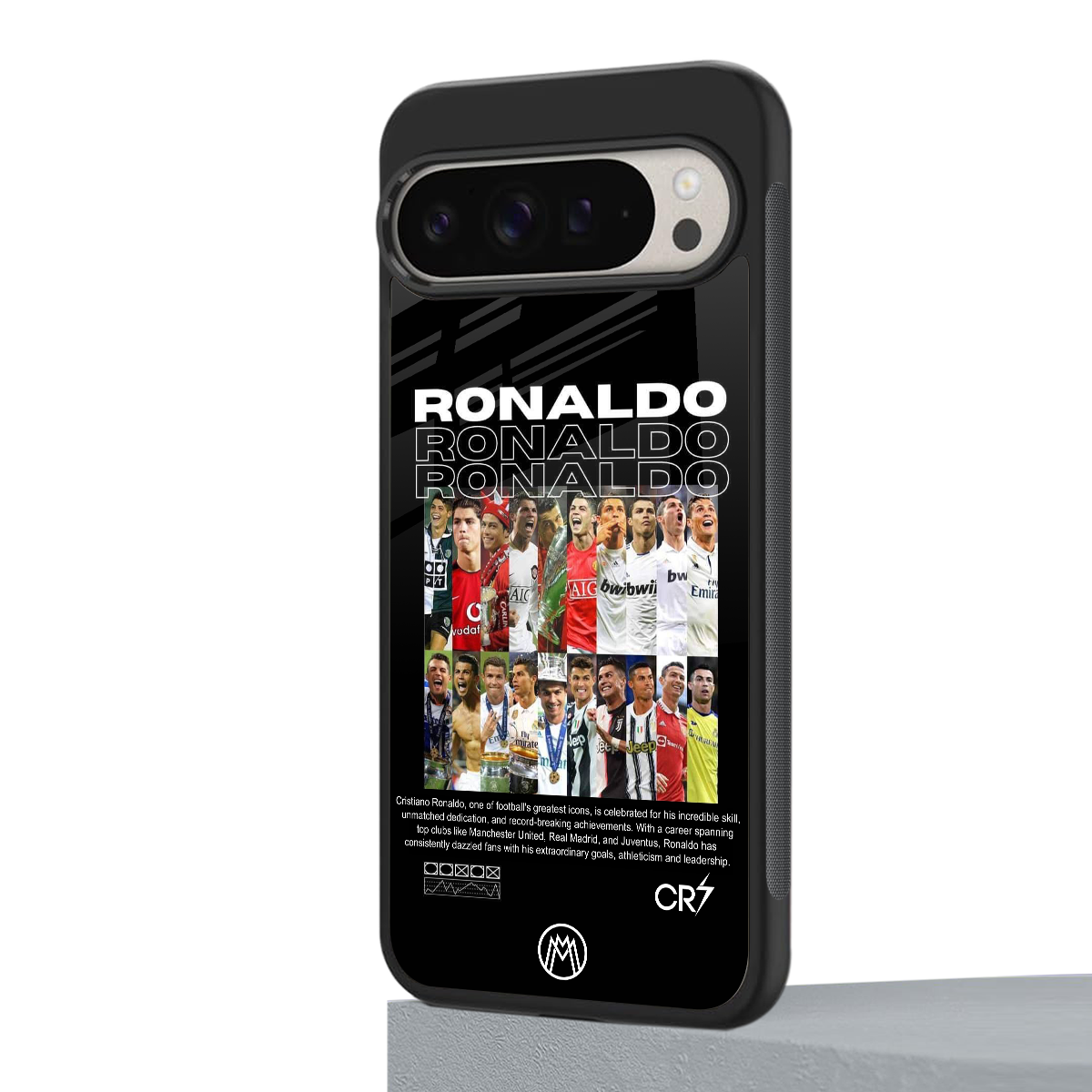 ronaldo back phone cover | glass case for google pixel 9 pro