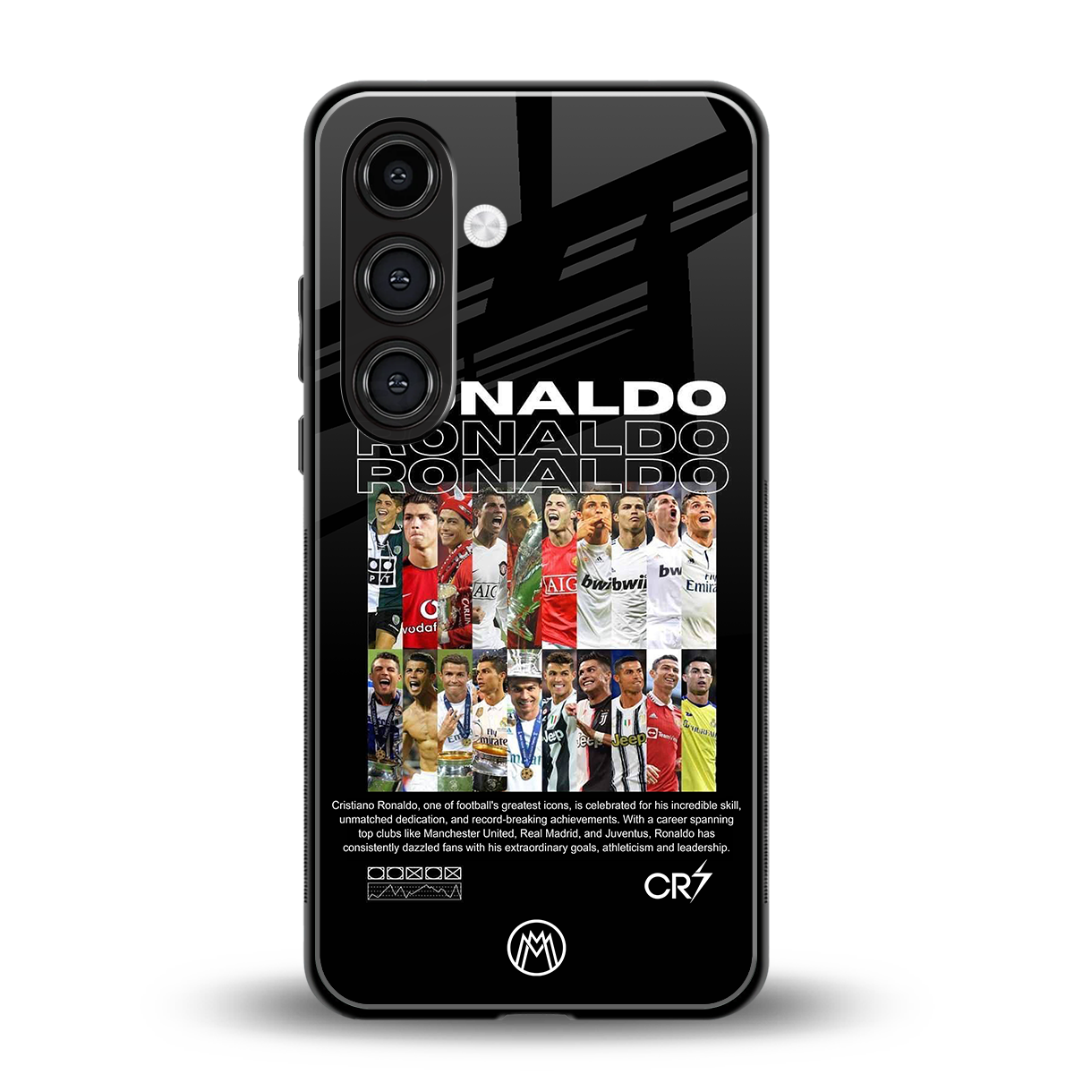 ronaldo back phone cover | glass case for samsung galaxy s23 plus