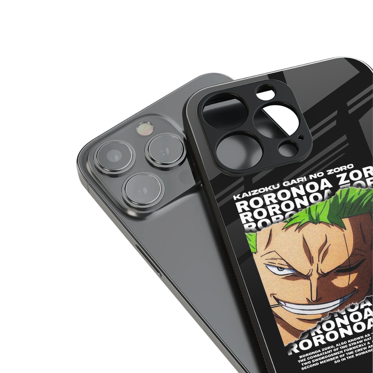 roronoa zoro anime back phone cover | glass case for iphone 14 pro