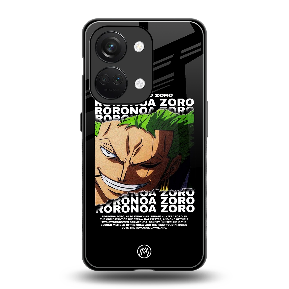 roronoa zoro anime back phone cover | glass case for oneplus nord 3
