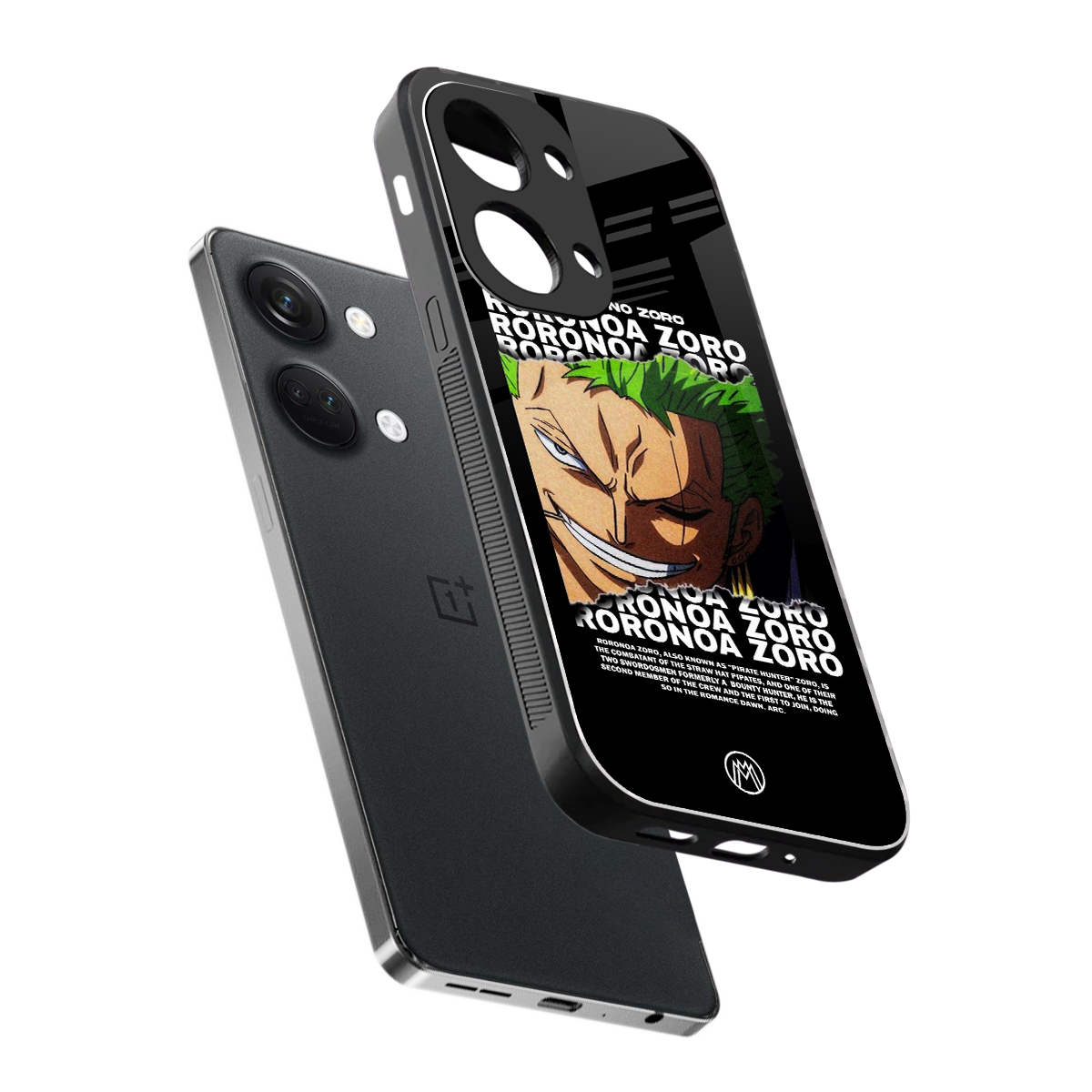 roronoa zoro anime back phone cover | glass case for oneplus nord 3