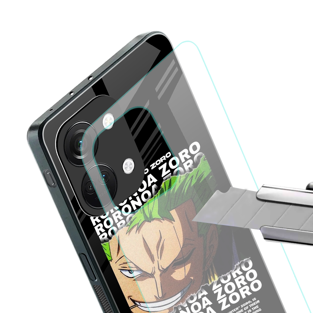 roronoa zoro anime back phone cover | glass case for oneplus nord 3