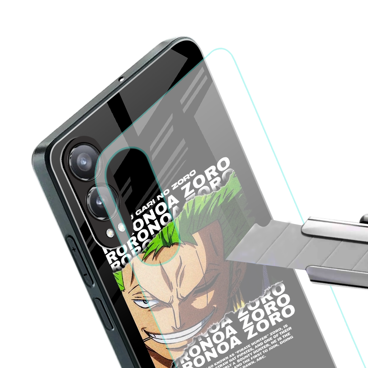 roronoa zoro anime back phone cover | glass case for oneplus nord ce 4 lite