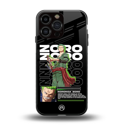 roronoa zoro back phone cover | glass case for iphone 14 pro max