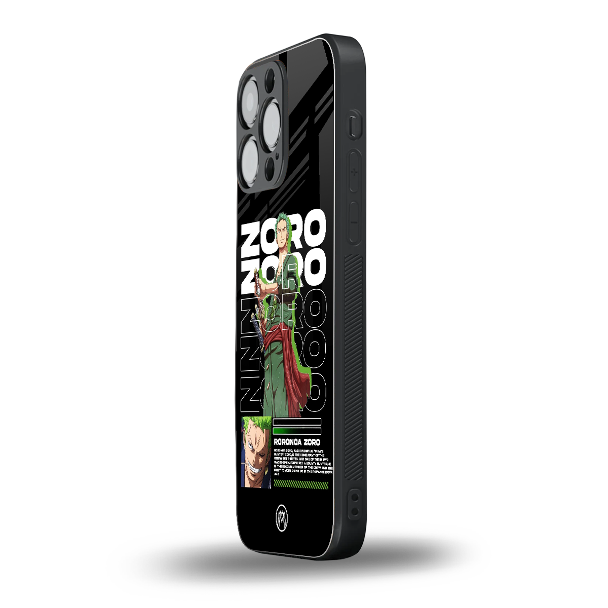 roronoa zoro back phone cover | glass case for iphone 16 pro max