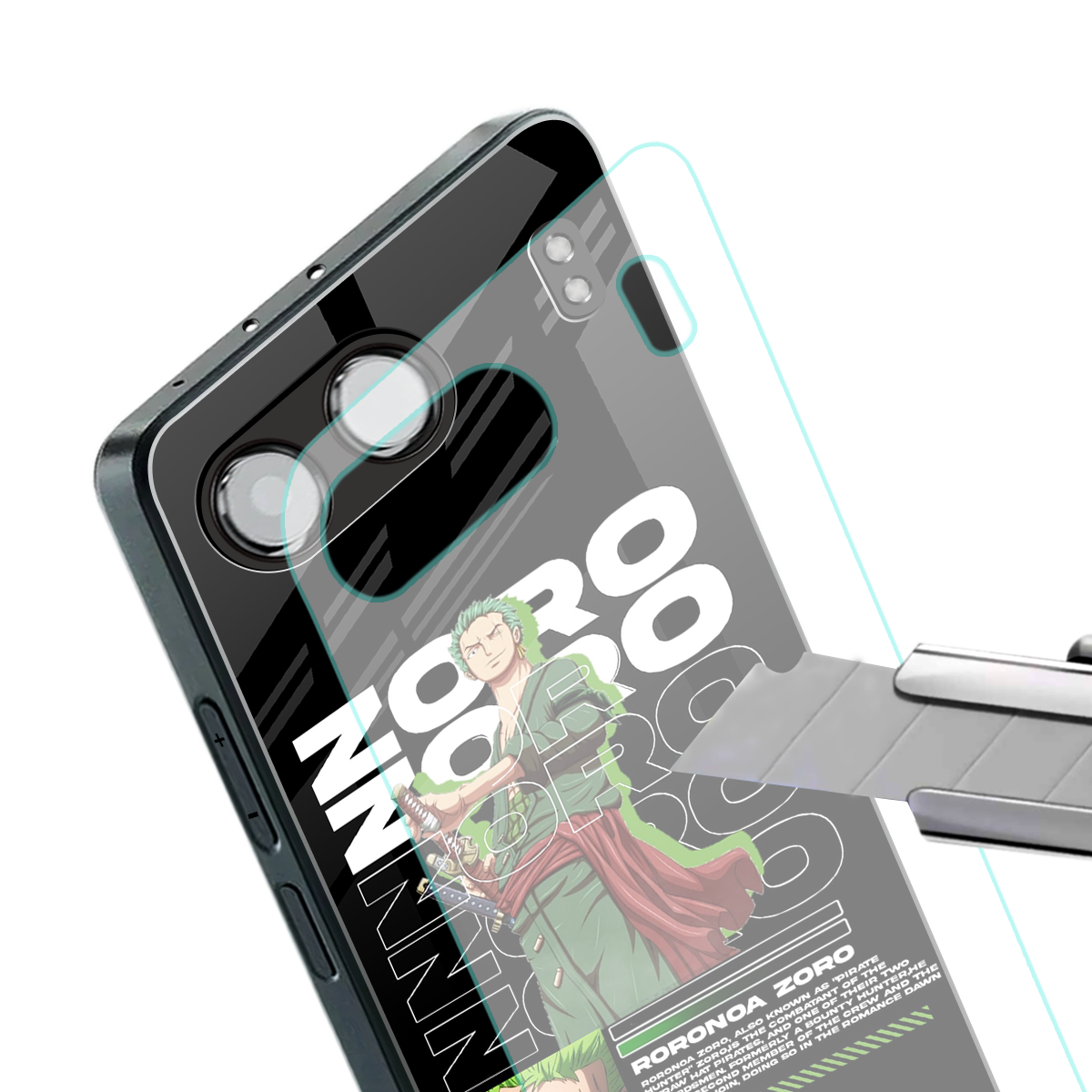 roronoa zoro back phone cover | glass case for oneplus nord 4