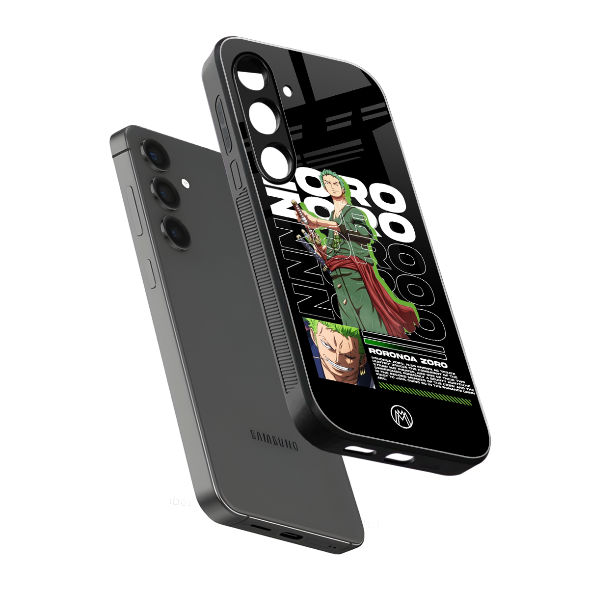 roronoa zoro back phone cover | glass case for samsung galaxy s23 plus