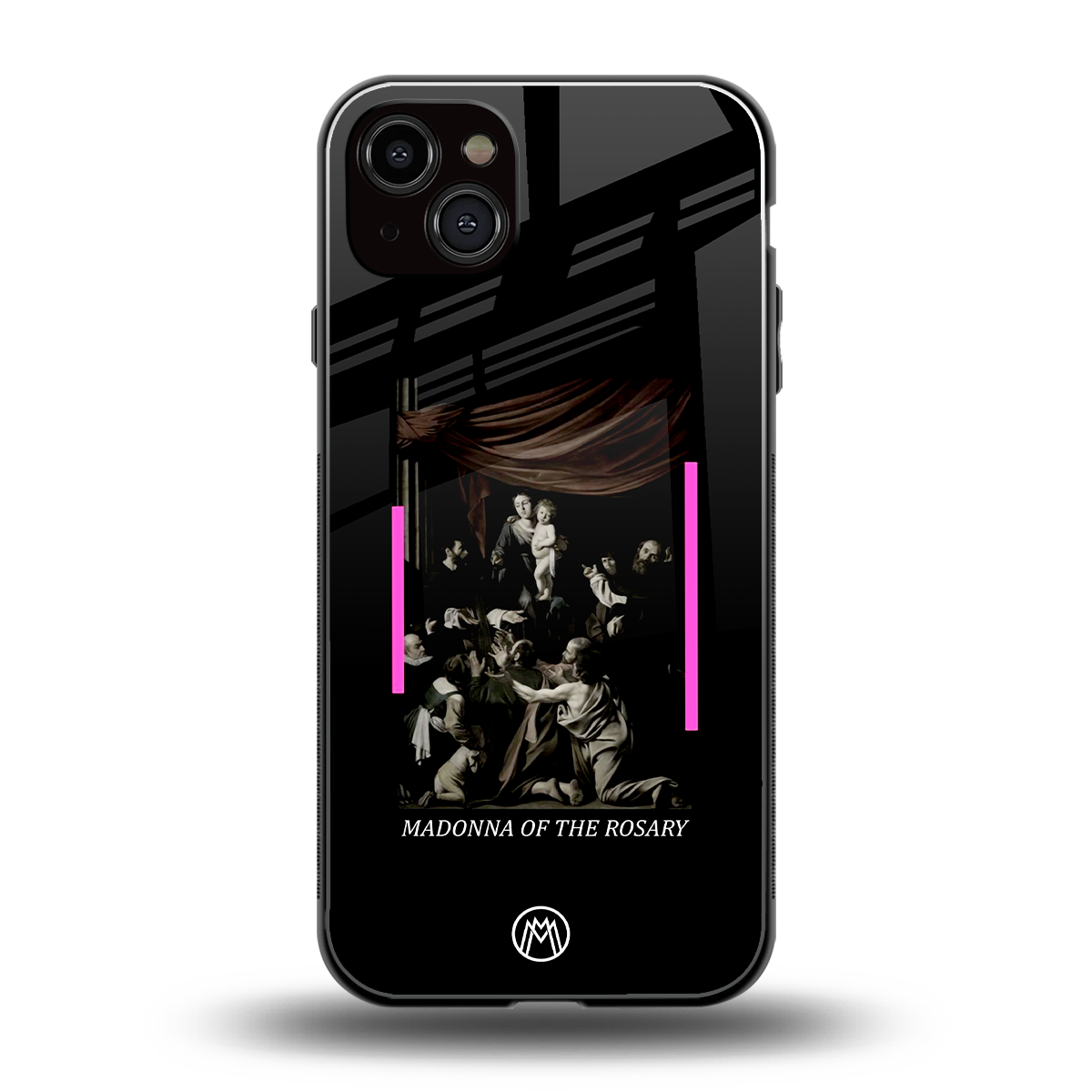 rosary icon back phone cover | glass case for iphone 15 plus