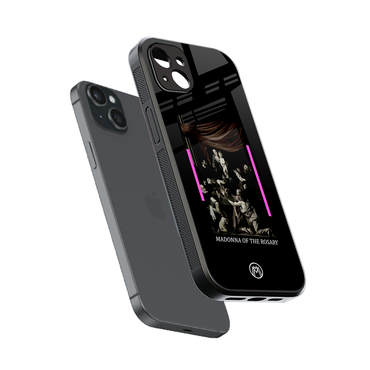 rosary icon back phone cover | glass case for iphone 15 plus