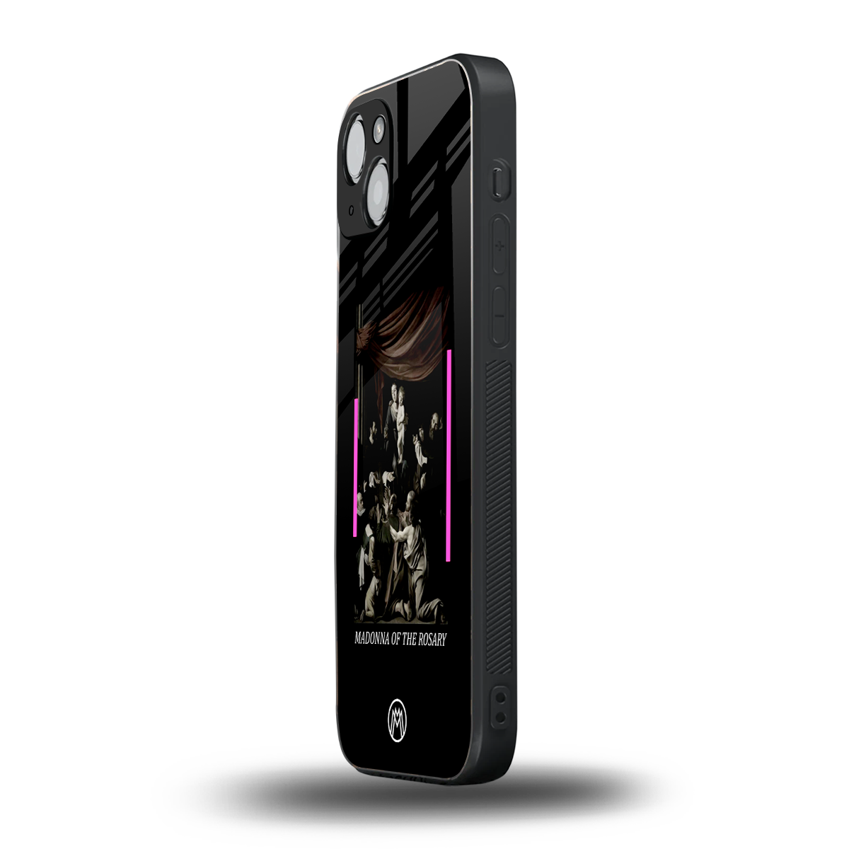rosary icon back phone cover | glass case for iphone 15 plus