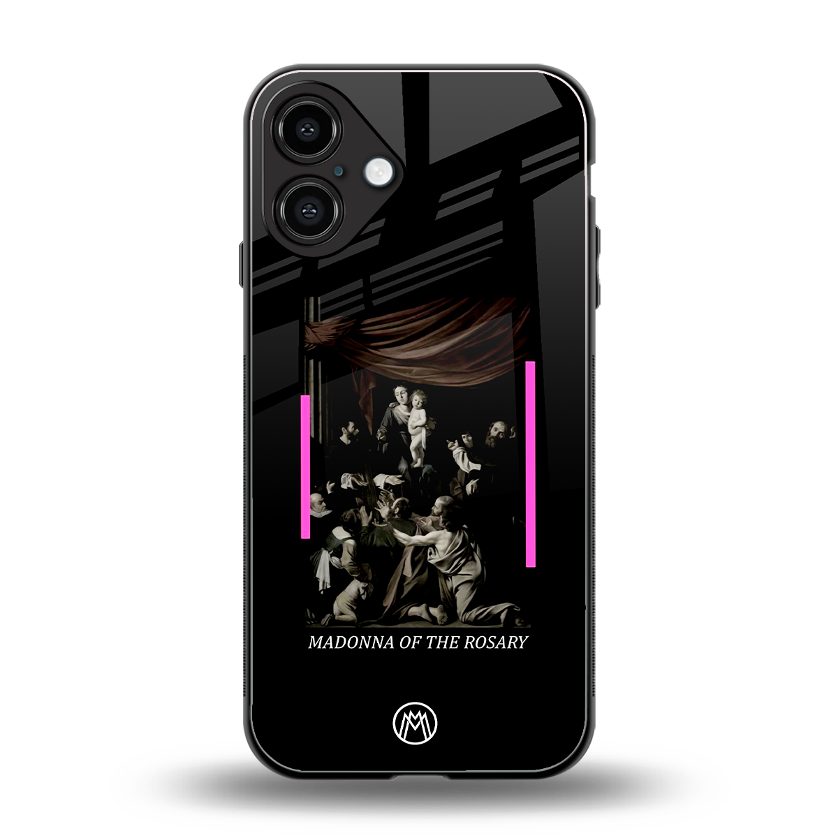 rosary icon back phone cover | glass case for iphone 16 plus