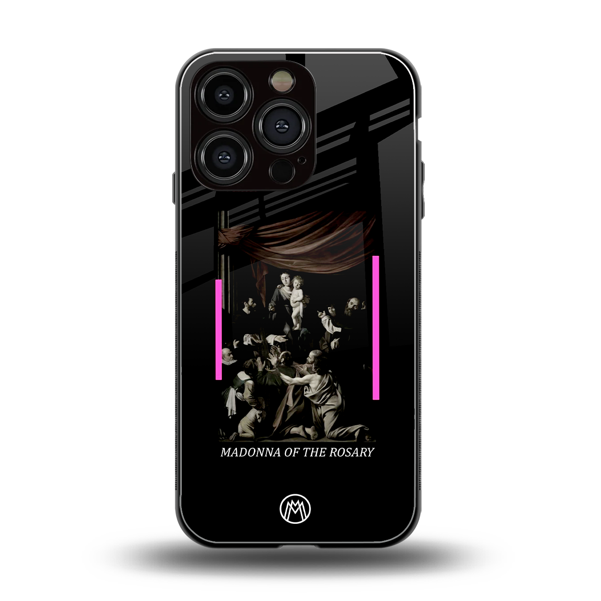 rosary icon back phone cover | glass case for iphone 16 pro