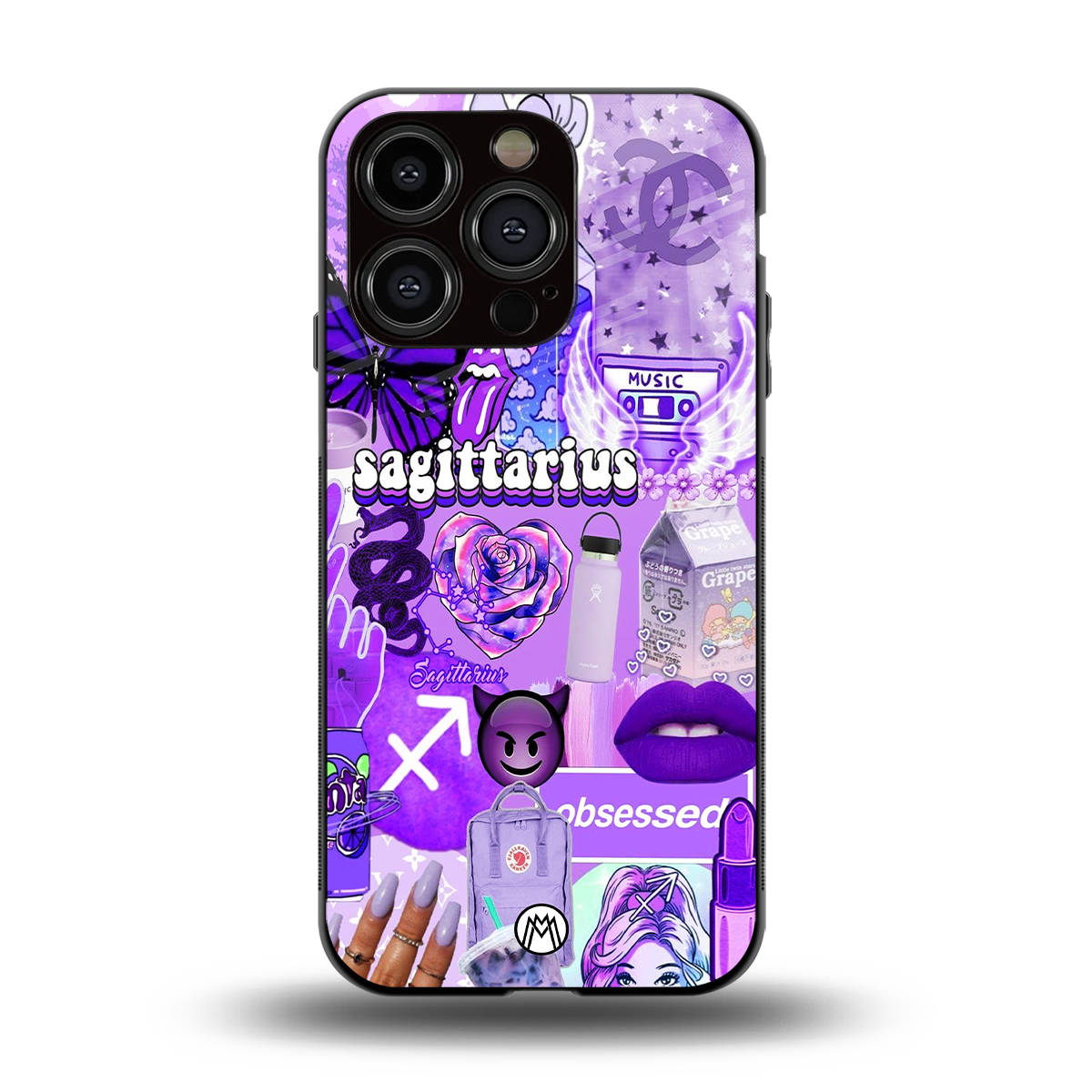 sagittarius aesthetic collage back phone cover | glass case for iphone 14 pro