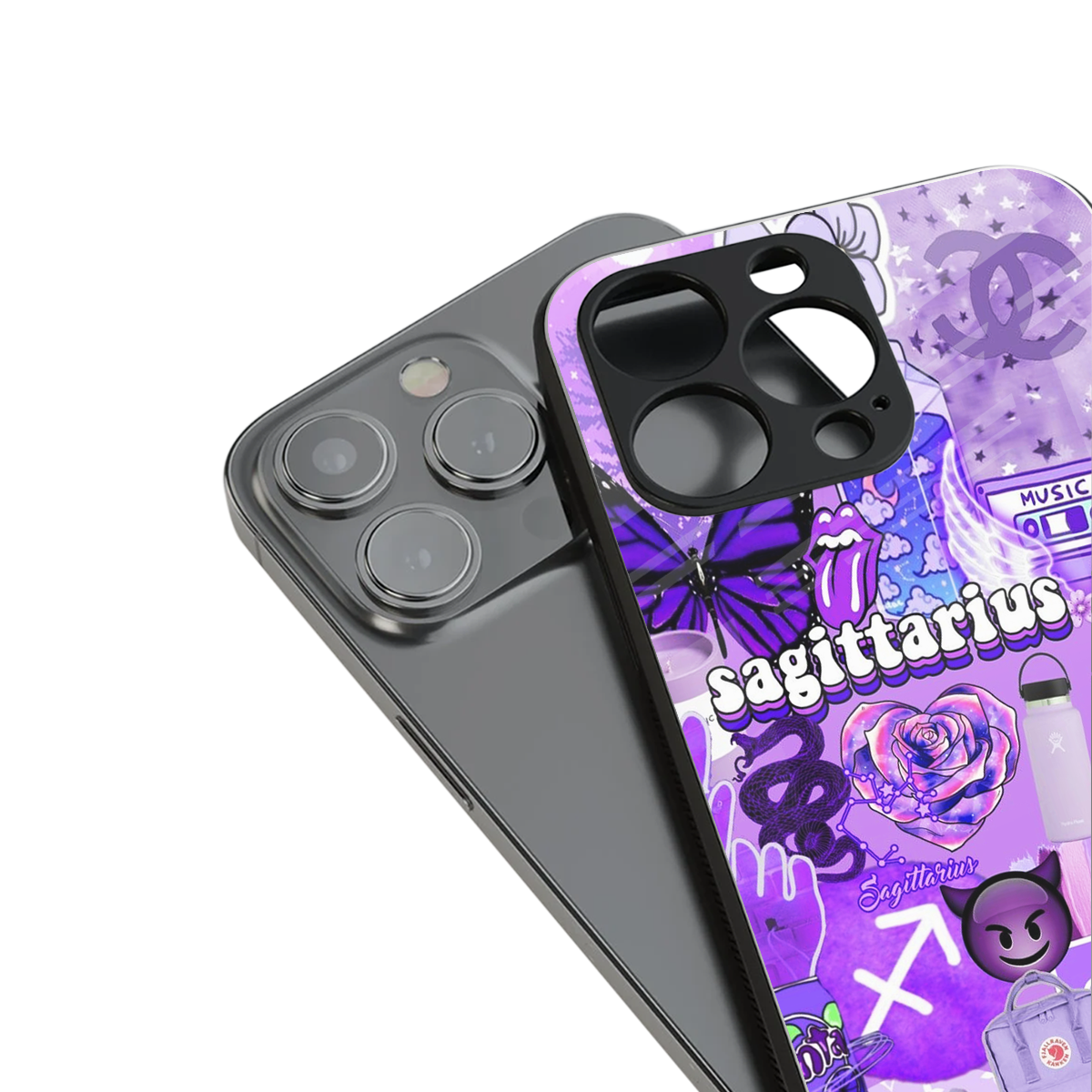 sagittarius aesthetic collage back phone cover | glass case for iphone 14 pro max