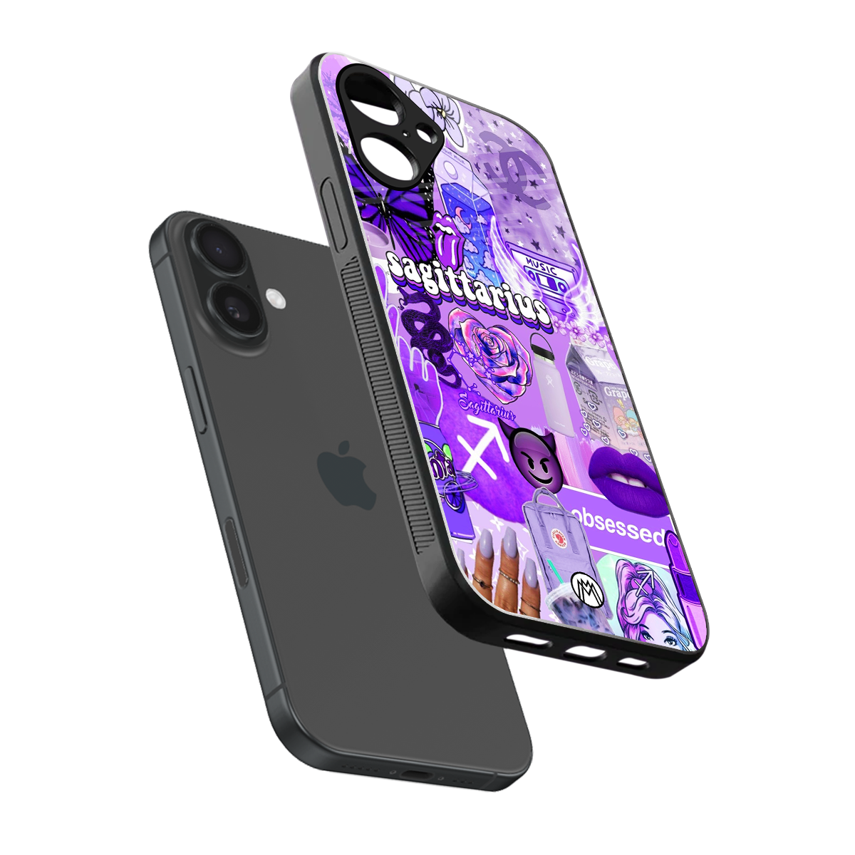 sagittarius aesthetic collage back phone cover | glass case for iphone 16