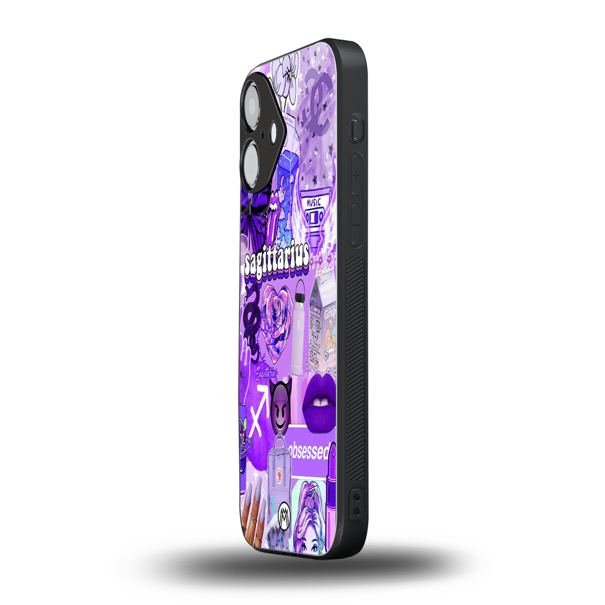 sagittarius aesthetic collage back phone cover | glass case for iphone 16