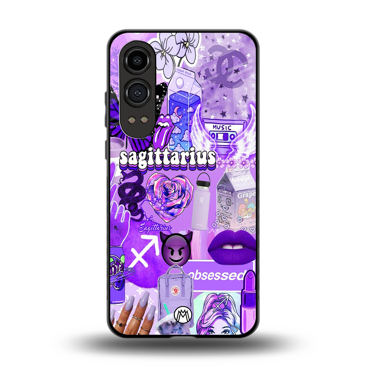 sagittarius aesthetic collage back phone cover | glass case for oneplus nord ce 4 lite
