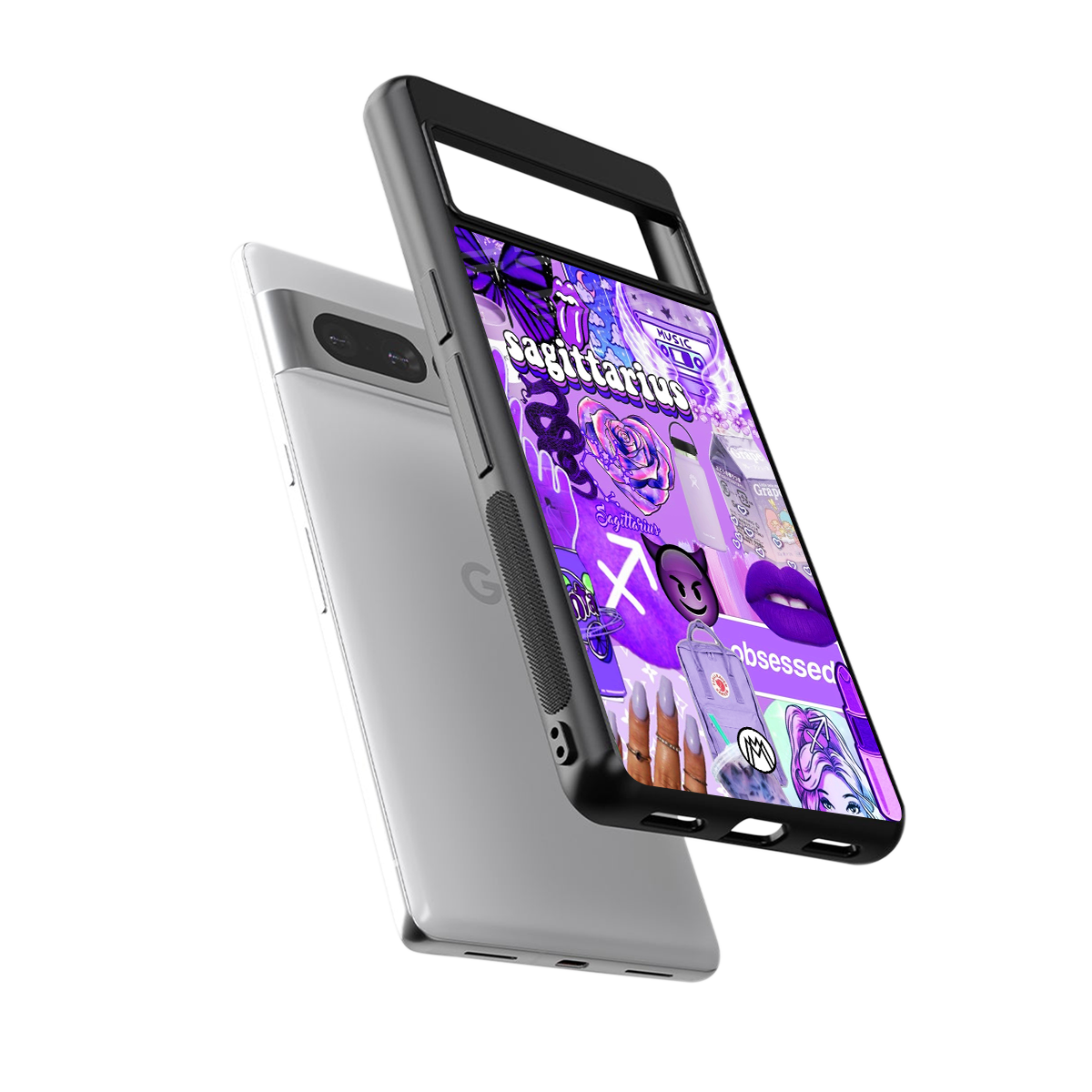 sagittarius aesthetic collage back phone cover | glass case for google pixel 7 pro